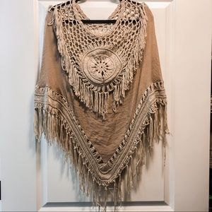 Free People Fringe Poncho